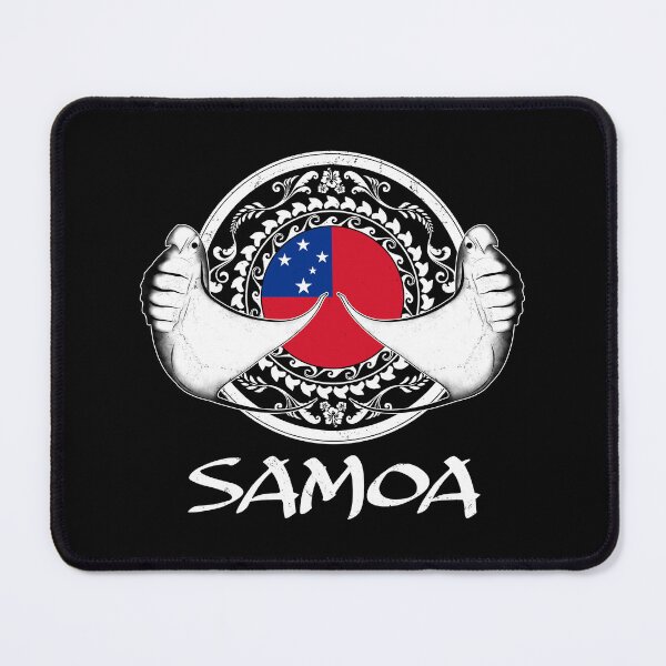 Item preview, Flag of Samoa with manta rays designed and sold by NicGrayGraphic.