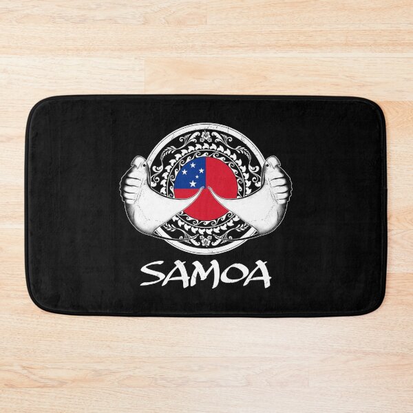 Item preview, Flag of Samoa with manta rays designed and sold by NicGrayGraphic.