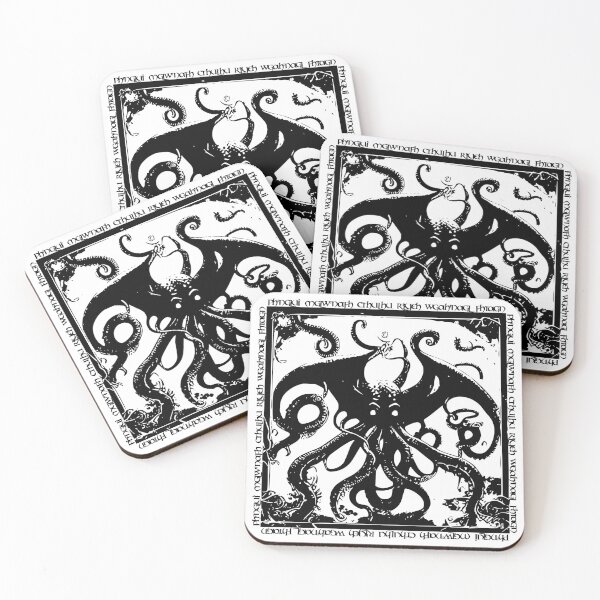 Artikelvorschau, Cthulhu - Lovecraft Mythos - Eldritch Horror - In R'lyeh wartet er träumend! - (Schwarze Version) entworfen und verkauft von EldritchMagpie.