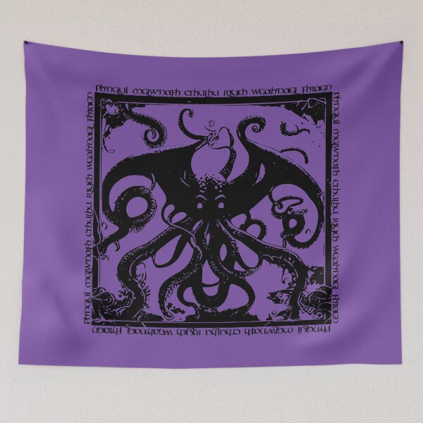 Item preview, Cthulhu - Lovecraft Mythos - Eldritch Horror - In R'lyeh he waits dreaming! - (Black Version) designed and sold by EldritchMagpie.