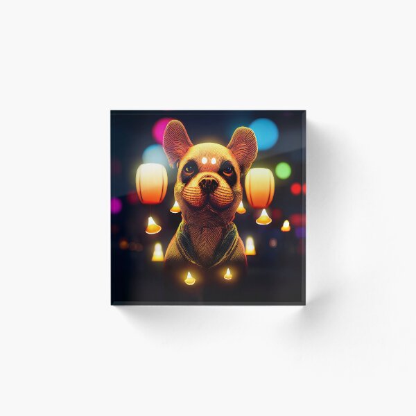 Aperçu de l'œuvre Chien heureux Diwali Sticker créée et vendue par TheCreativeFab.