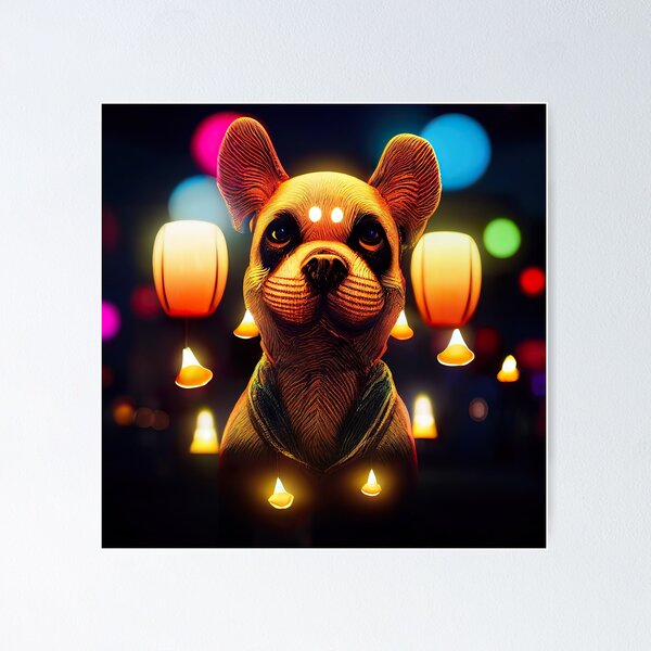 Item preview, Happy Dog Diwali Sticker designed and sold by TheCreativeFab.