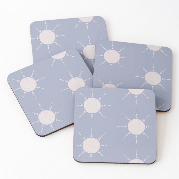 Aperçu de l'œuvre Pretty Polka Dots Sun Pattern Boho Aesthetic In Muted Colors Pigeon Blue créée et vendue par scorpiolane.