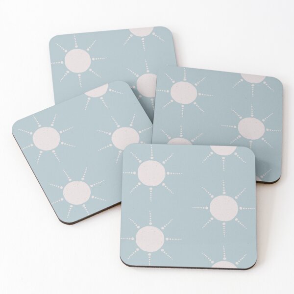 Artikelvorschau, Pretty Polka Dots Sun Pattern Boho Aesthetic In Muted Colors Sky Blue entworfen und verkauft von scorpiolane.