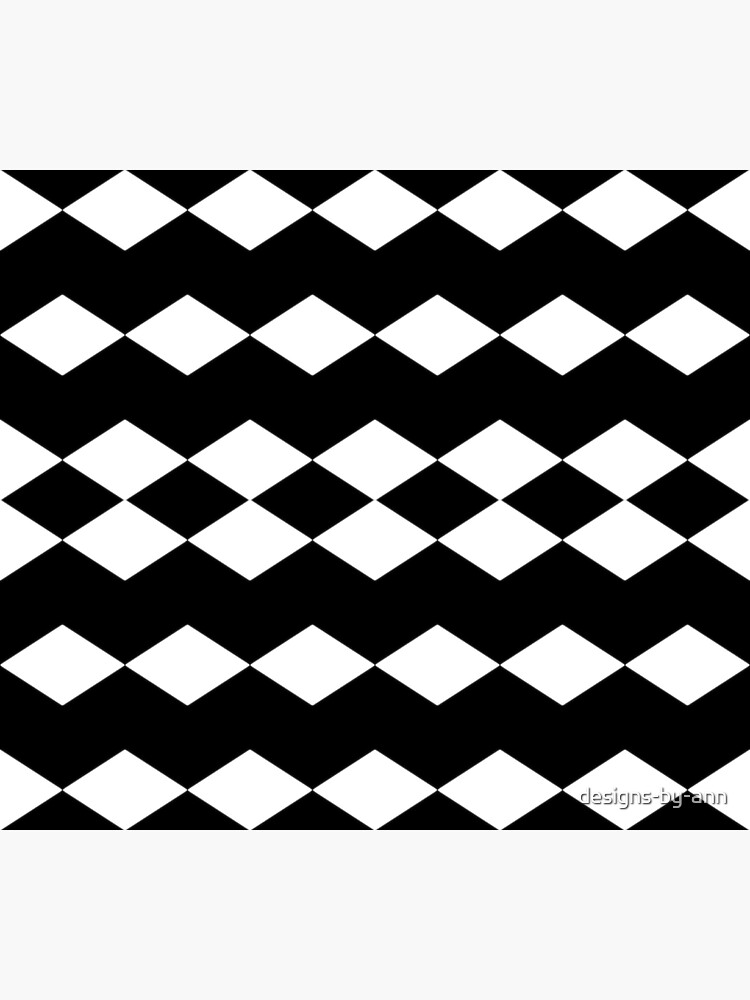 "Black and White Diamonds Patterns" Sticker for Sale by designsbyann