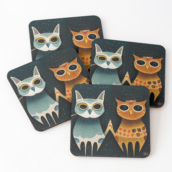 Item preview, Cute Cat and Owl Sticker designed and sold by TheCreativeFab.