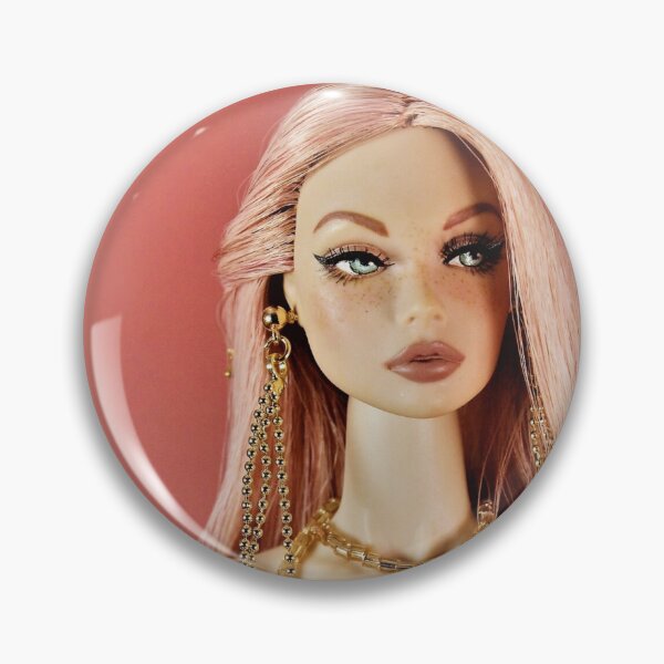 Item preview, pink doll girl poster print bag mask design designed and sold by mystic lady vintage art and fashion designs.