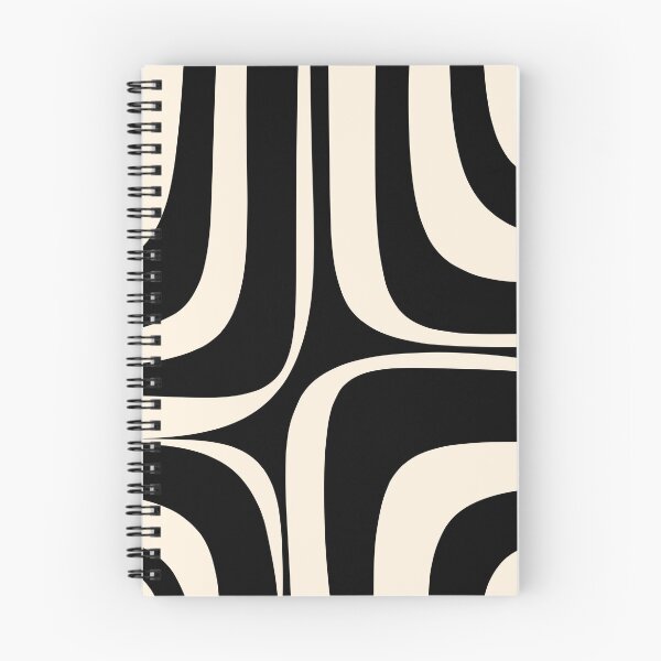 Item preview, Retro Groove Abstract Minimal Pattern Black and Almond Cream designed and sold by kierkegaard.