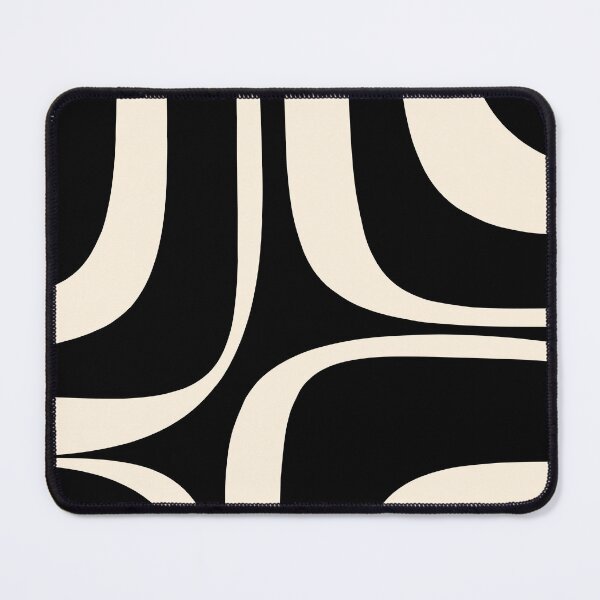 Item preview, Retro Groove Abstract Minimal Pattern Black and Almond Cream designed and sold by kierkegaard.