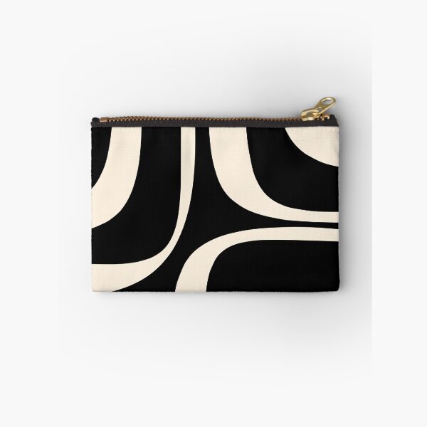Item preview, Retro Groove Abstract Minimal Pattern Black and Almond Cream designed and sold by kierkegaard.