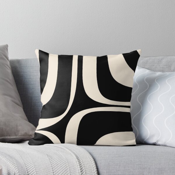 Item preview, Retro Groove Abstract Minimal Pattern Black and Almond Cream designed and sold by kierkegaard.
