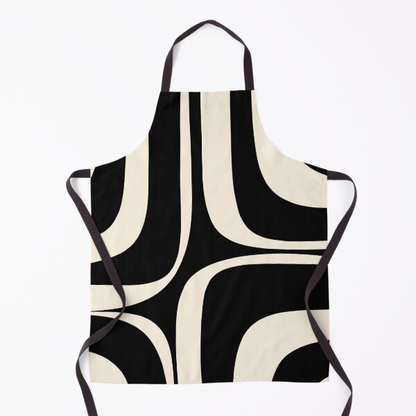 Item preview, Retro Groove Abstract Minimal Pattern Black and Almond Cream designed and sold by kierkegaard.