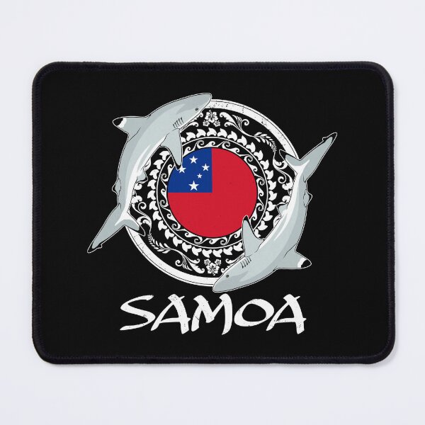 Item preview, Flag of Samoa with Blacktip Reef Sharks designed and sold by NicGrayGraphic.