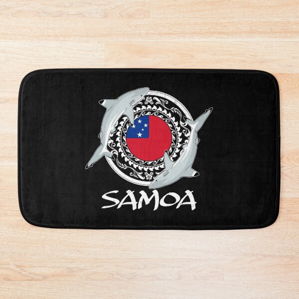 Item preview, Flag of Samoa with Blacktip Reef Sharks designed and sold by NicGrayGraphic.