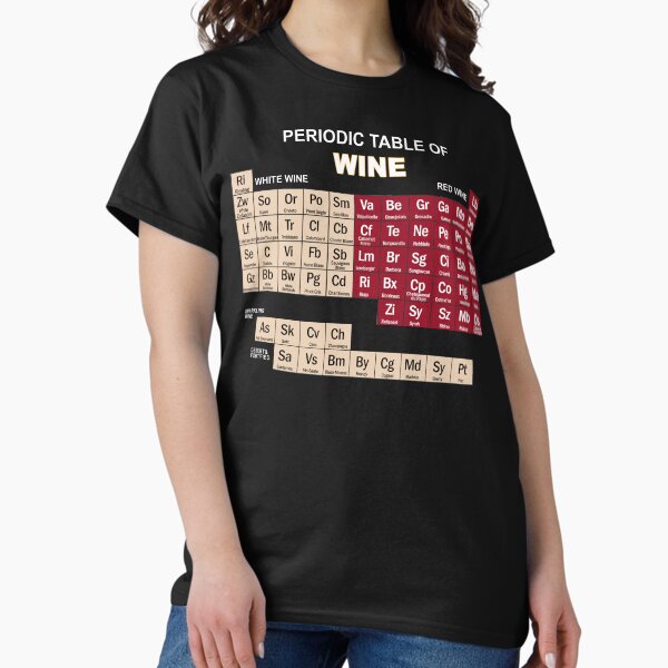 Wine Periodic Table T Shirt Funny Chemistry Tee Wine Periodic Table T Shirt Funny Chemistry Tee