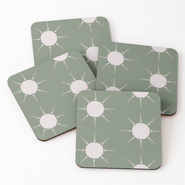 Artikelvorschau, Pretty Polka Dots Sun Pattern Boho Aesthetic In Muted Colors Green entworfen und verkauft von scorpiolane.