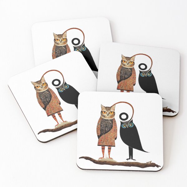 Item preview, Cute Cat and Owl Sticker designed and sold by TheCreativeFab.