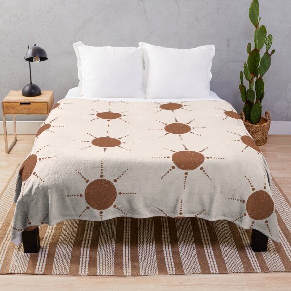 Item preview, Pretty Polka Dots Sun Pattern Boho Aesthetic In Muted Colors Cream & Brown designed and sold by scorpiolane.