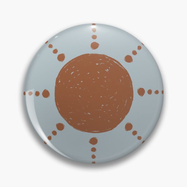Artikelvorschau, Pretty Polka Dots Sun Pattern Boho Aesthetic In Muted Colors Deep Blue & Brown entworfen und verkauft von scorpiolane.