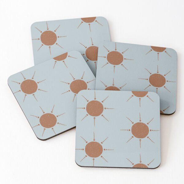 Item preview, Pretty Polka Dots Sun Pattern Boho Aesthetic In Muted Colors Deep Blue & Brown designed and sold by scorpiolane.
