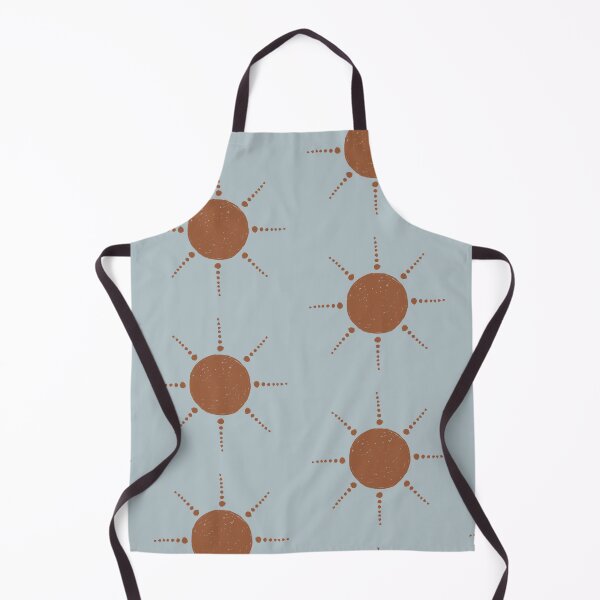 Item preview, Pretty Polka Dots Sun Pattern Boho Aesthetic In Muted Colors Deep Blue & Brown designed and sold by scorpiolane.