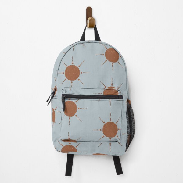 Item preview, Pretty Polka Dots Sun Pattern Boho Aesthetic In Muted Colors Deep Blue & Brown designed and sold by scorpiolane.