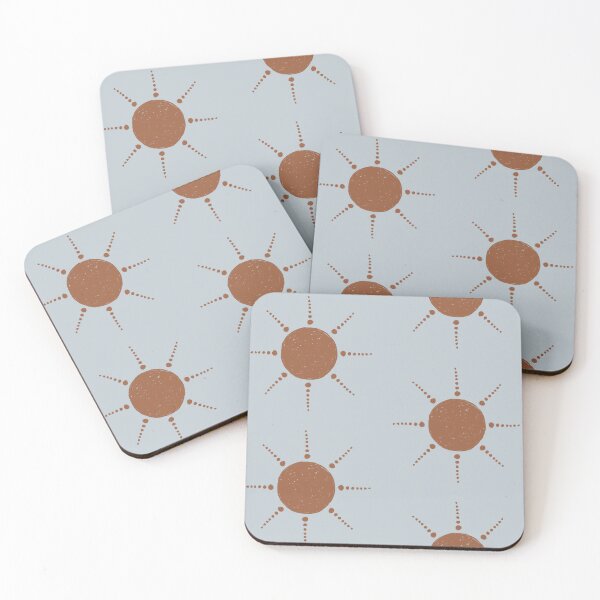 Artikelvorschau, Pretty Polka Dots Sun Pattern Boho Aesthetic In Muted Colors Gray Blue & Brown entworfen und verkauft von scorpiolane.