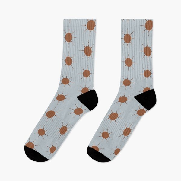 Item preview, Pretty Polka Dots Sun Pattern Boho Aesthetic In Muted Colors Gray Blue & Brown designed and sold by scorpiolane.