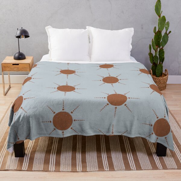 Artikelvorschau, Pretty Polka Dots Sun Pattern Boho Aesthetic In Muted Colors Gray Blue & Brown entworfen und verkauft von scorpiolane.