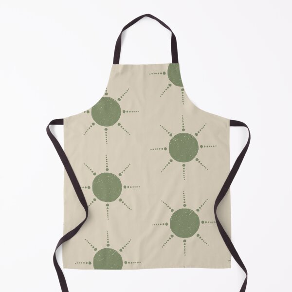 Aperçu de l'œuvre Pretty Polka Dots Sun Pattern Boho Aesthetic In Muted Colors Green & Muted Yellow créée et vendue par scorpiolane.
