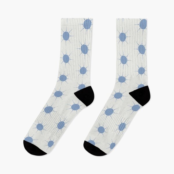 Item preview, Pretty Polka Dots Sun Pattern Boho Aesthetic In Muted Colors Light & Dark Blue designed and sold by scorpiolane.