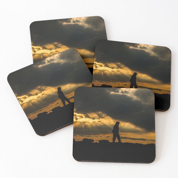 Item preview, Man and dog's silhouettes while sunset designed and sold by KGPhotoArt.