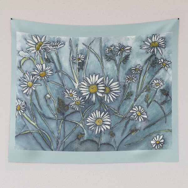 Item preview, Wild Daisies in Ink and Watercolor designed and sold by The Elderberry Blossom.