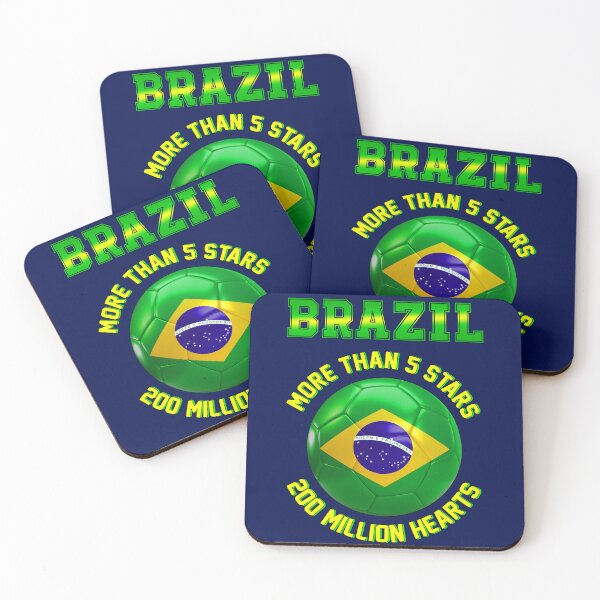 Item preview, Brazil fan slogan for football, more than 5 stars 200 million hearts designed and sold by superpixus.
