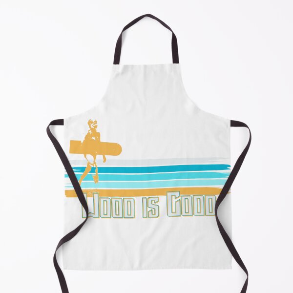 Item preview, Wood is Good Belly Boarding Surfing retro surfer guy designed and sold by Surfer Dave Designs.