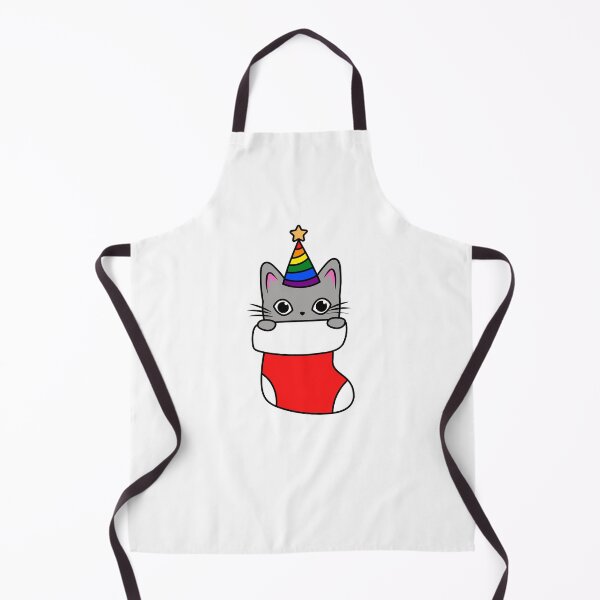 Item preview, PRIDE KITTEN IN CHRISTMAS STOCKING | CUTE PRIDE KITTY designed and sold by Festive Feminist.