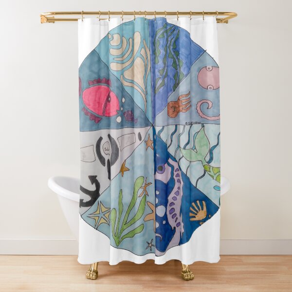 Quaternity - Aquatic Shower Curtain