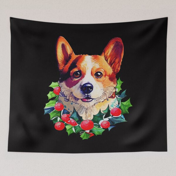 Item preview, Corgi Dog Christmas Wreath Decorations Pet designed and sold by netdota.