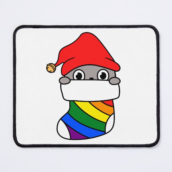 Item preview, RAINBOW CHRISTMAS STOCKING | CUTE PRIDE KITTY designed and sold by Festive Feminist.