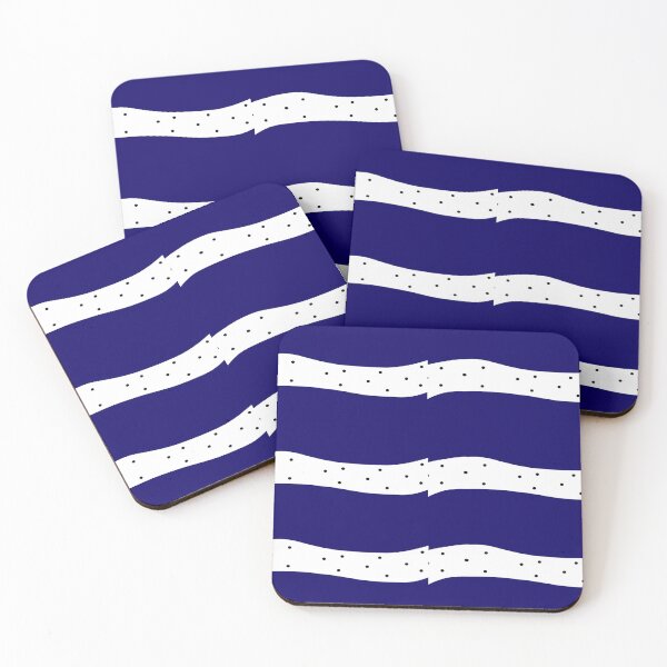 Item preview, White dotted Waves Pattern Dark Blue designed and sold by awsomepatterns.