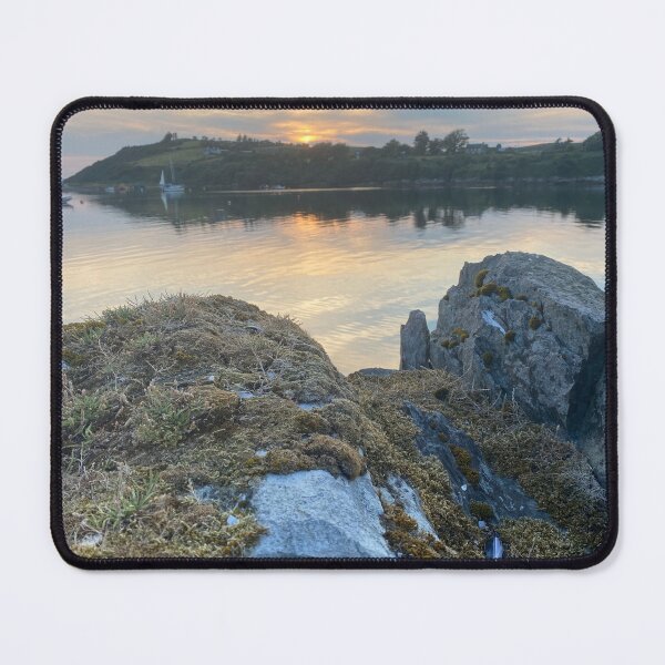 Item preview, Moss and lichen on rocks overlooking Kilmakilloge harbour designed and sold by Sinemathk.