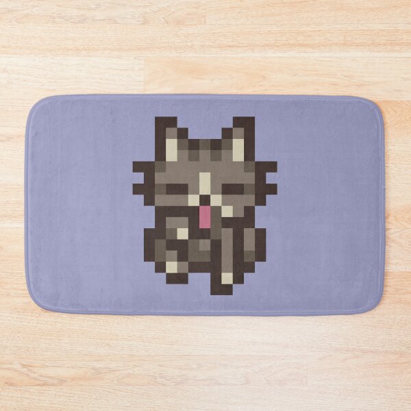 Item preview, Stardew Valley Grey/Gray Cat lick designed and sold by aiya-pixels.