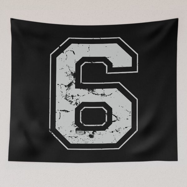 Item preview, Number 6 Six Gray Jersey Sports Athletic Player designed and sold by ChinkyCat Official.