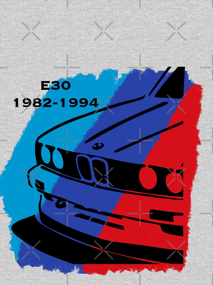 Aesthetic Perfect Logo Of A Classic Car Blue Sky Blue Red E30 Says E30 19821994 T Shirt For 8180