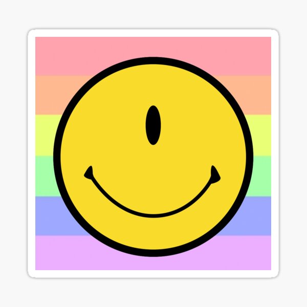 Rainbow Smiley Face LGBTQ Pride Smile Emoji Vinyl Sticker Decal for car,  laptop