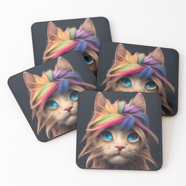 Item preview, Abstract Colorful Cat Face Art designed and sold by NTGUILTY.
