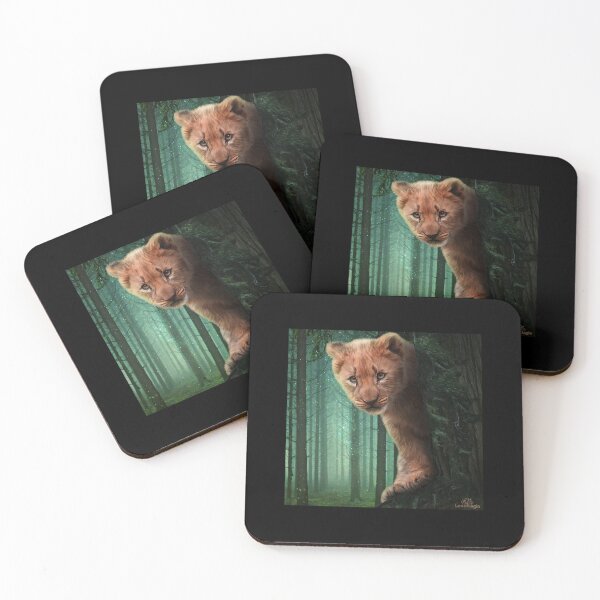 Item preview, Little cute tiger hiding behind a tree in the deep forest designed and sold by LenaKiagia.