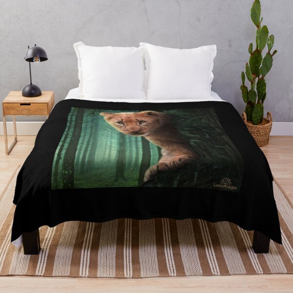 Item preview, Little cute tiger hiding behind a tree in the deep forest designed and sold by LenaKiagia.