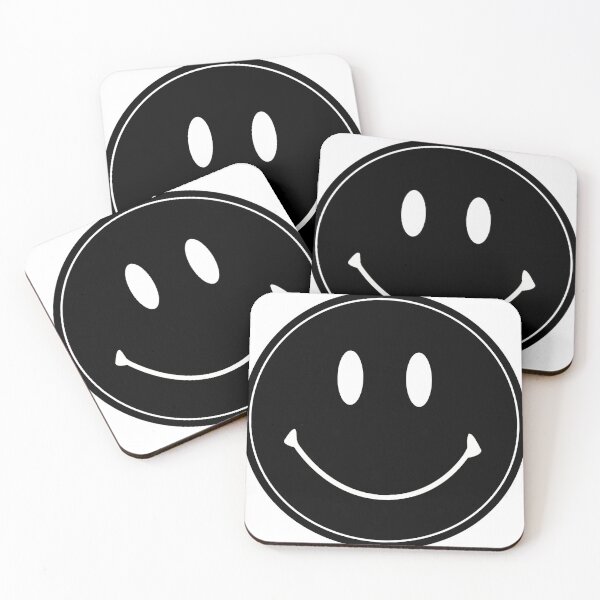 Item preview, Black Matte Retro Smiley Emoji Face designed and sold by sarascoprox.