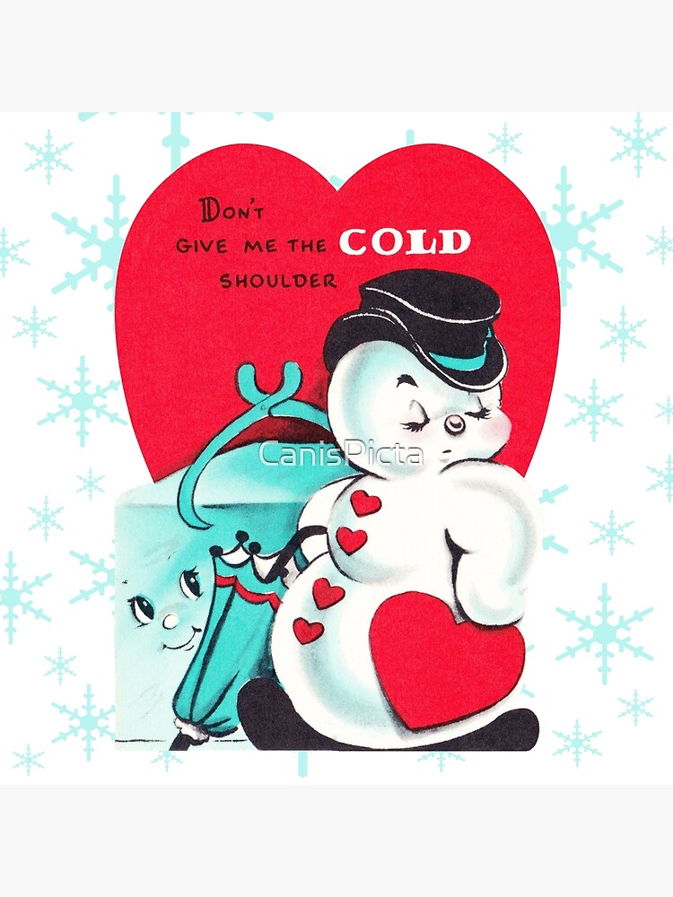 Cold Shoulder - Schneemann, Eis, Würfel, Valentinstag, Karte, Vday,  Liebe, Romantik, Paar, Rot, Herz, Weihnachten, Feiertag, Weihnachten,  Niedlich